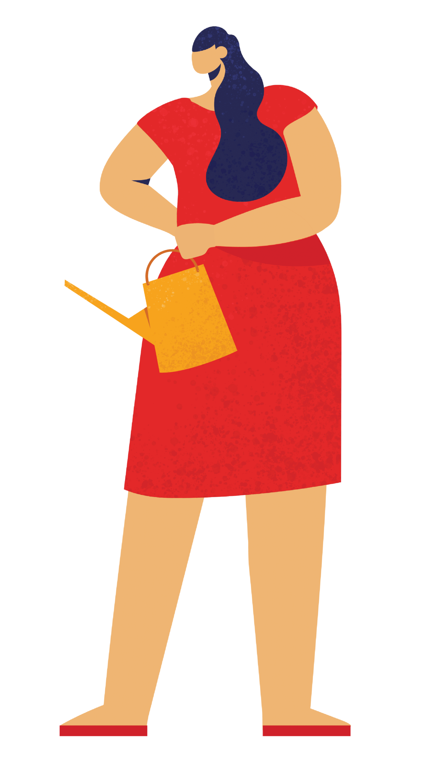 person with watering ca